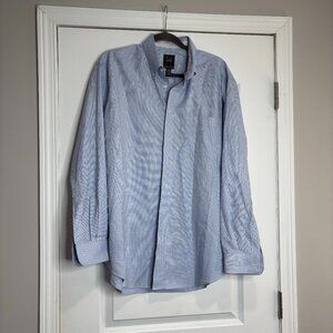 Men's Jos A Bank Blue Checkered Dress Shirt Size 17